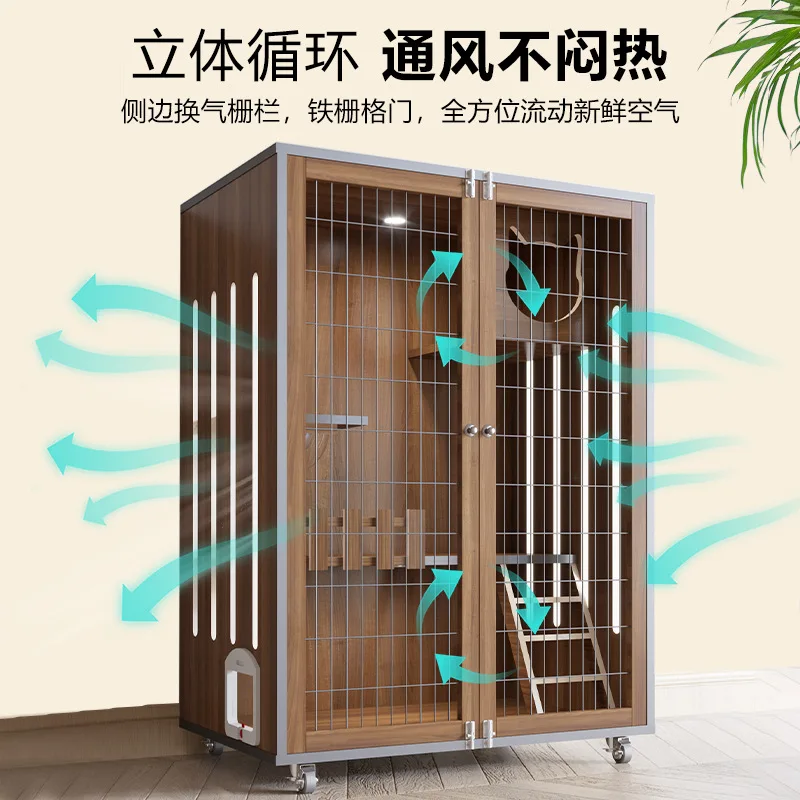 

Cat Villa Solid Wood Cage Home Space Cat House Indoor House Cabinet Nest Cat House