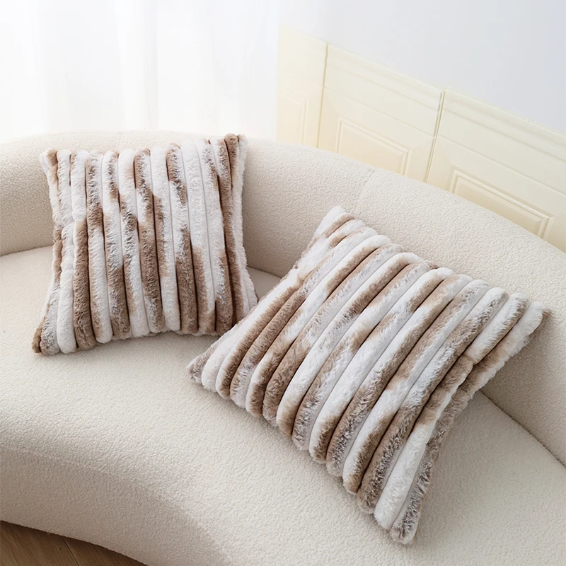 Plush Cushion Cover Solid Decorative Pillows for the Couch Sofa Fluffy Pillow Cover Soft Fur Pillow Cases Home Decor