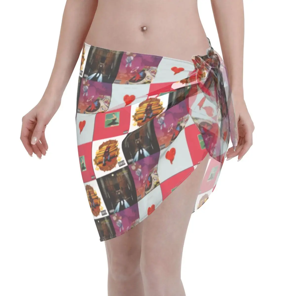

Custom For Swimwear Popular Rapper Kanye West Meme Short Sarongs Beach Wrap Women Beach Bikini Wrap Sarongs Swimsuit Coverups