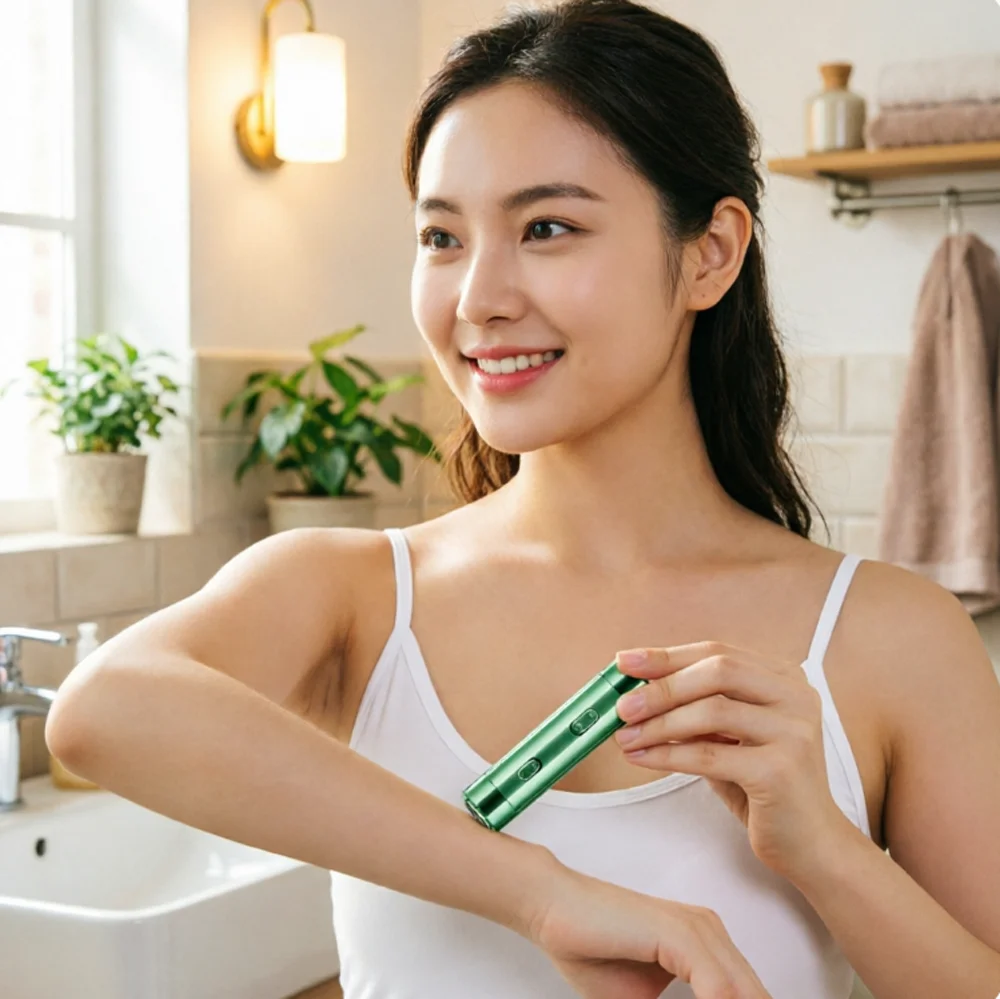 Portable Mini Rotating Disc Shaver Hand Held Electric Painless Razor Hair Remover for Face Hands Feet Body Use Epilator