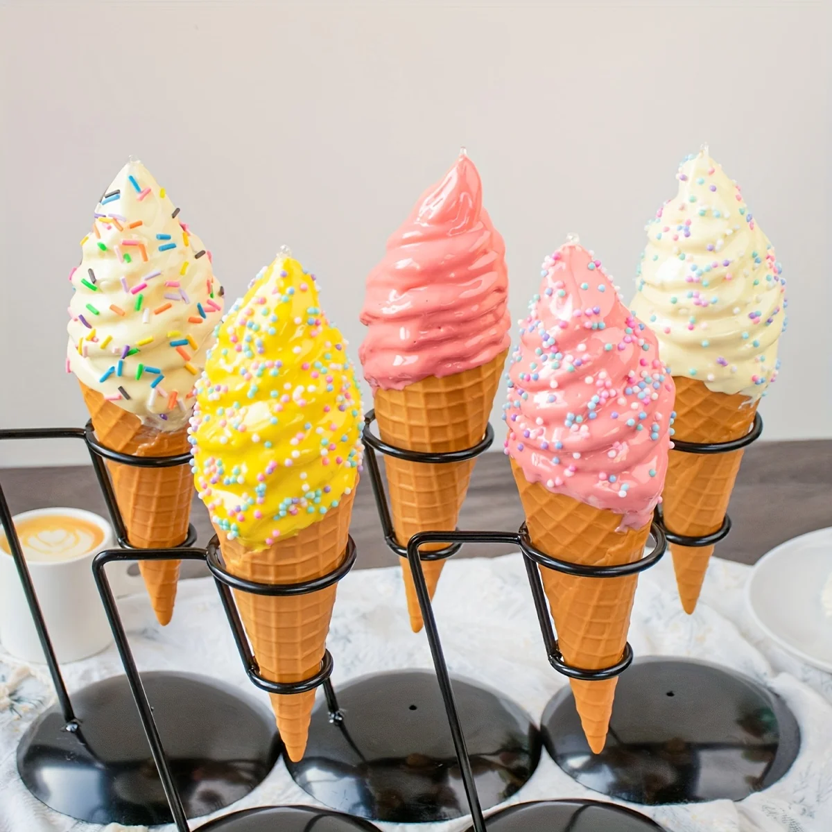 El modelo de helado simulado realista no incluye el soporte, Material PU, accesorios de exhibición para tienda de helados, postres artificiales