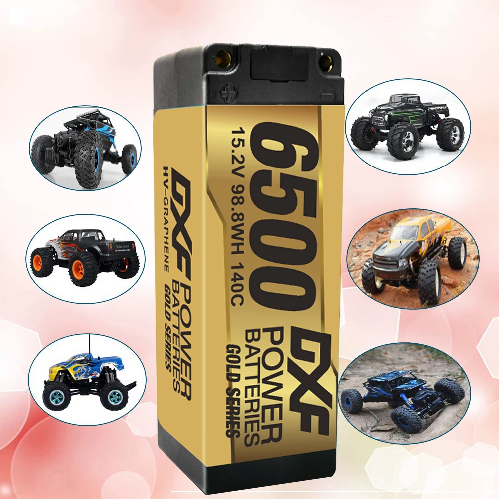 DXF Lipo Battery 15.2V 140C 4S Graphene LCG 6500mah  Gold Version for 1/8 Buggy Truck off-road