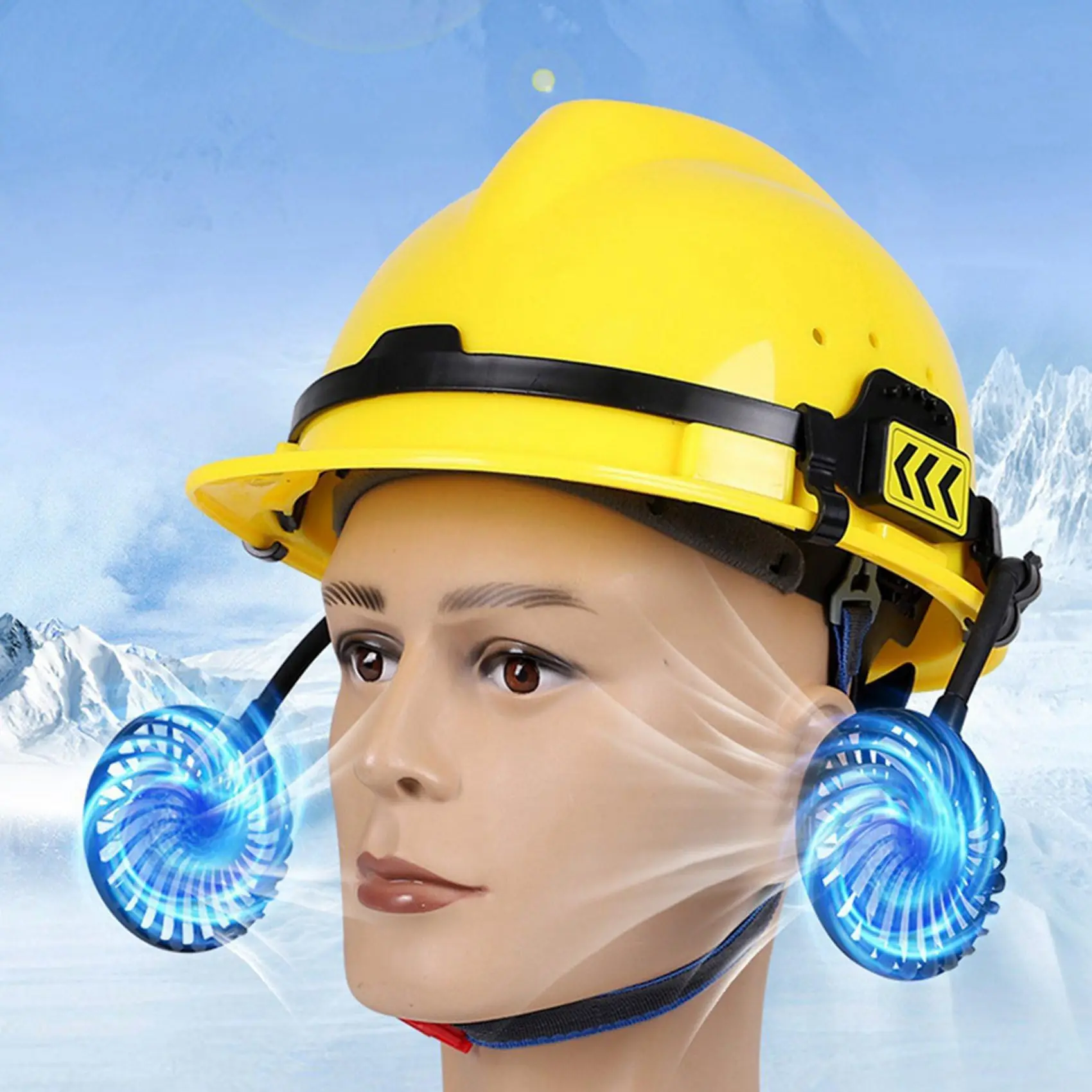 

Safety Helmet Fan, 3 Speeds USB Rechargeable Cooling Fan with Night Light, Universal Mount for Hard Hat Summer Work