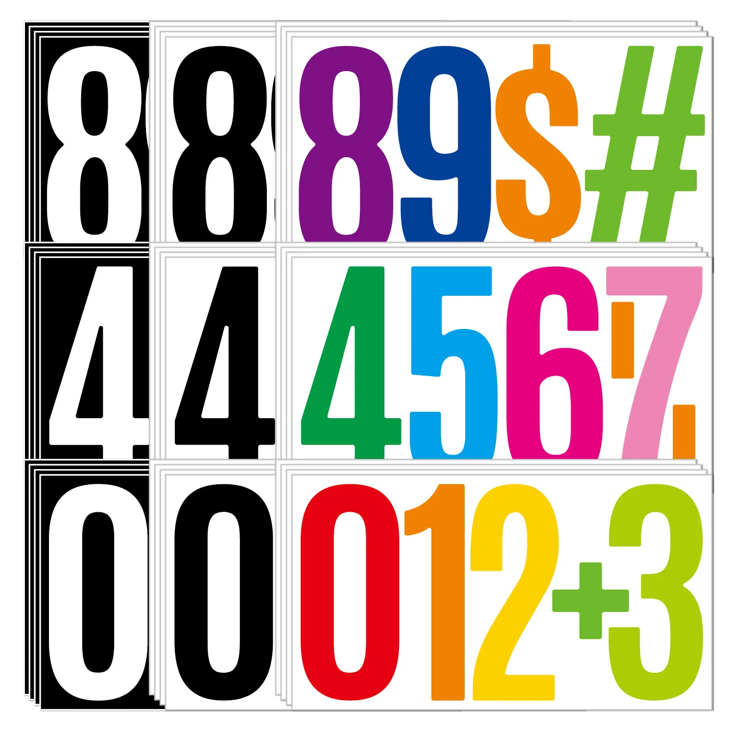 6 Inch Large Vinyl Number Stickers Self Adhesive Waterproof for Vehicle Phone Number ID Code Outdoor Signage Durable