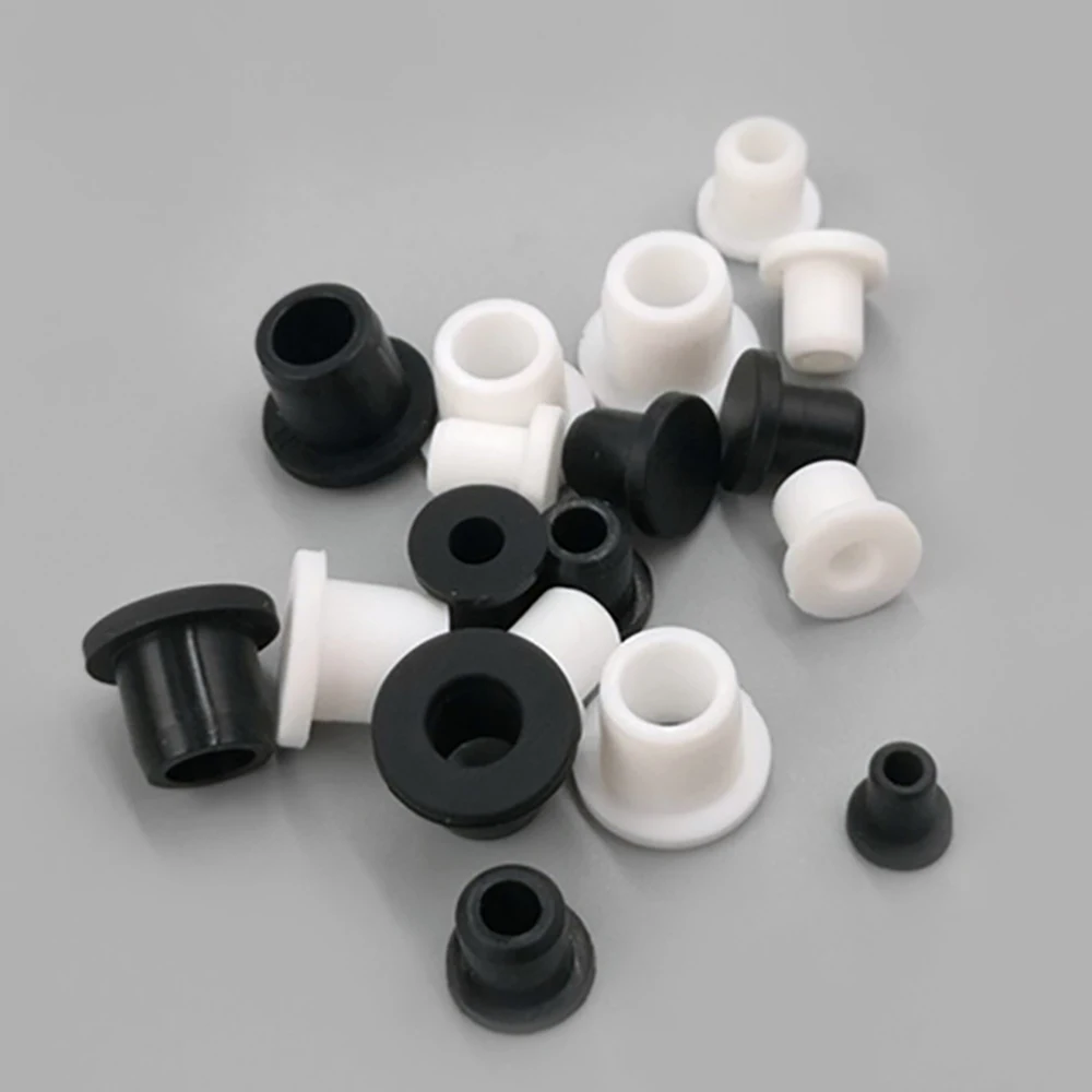 2000pcs 10mm Black Silicone Rubber Grommet Hole Plugs End Caps Bung T Type Wire Cable Protect Bush Seal Gasket