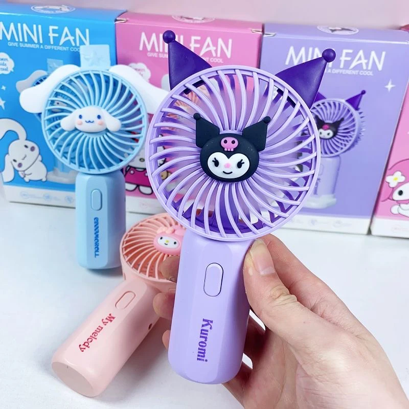 Sanrio Hello Kitty My Melody Cinnamoroll Cartoon Anime Kawaii Sweet Mini Fan Cute Usb Charging Portable Handheld Fan Gifts Toys