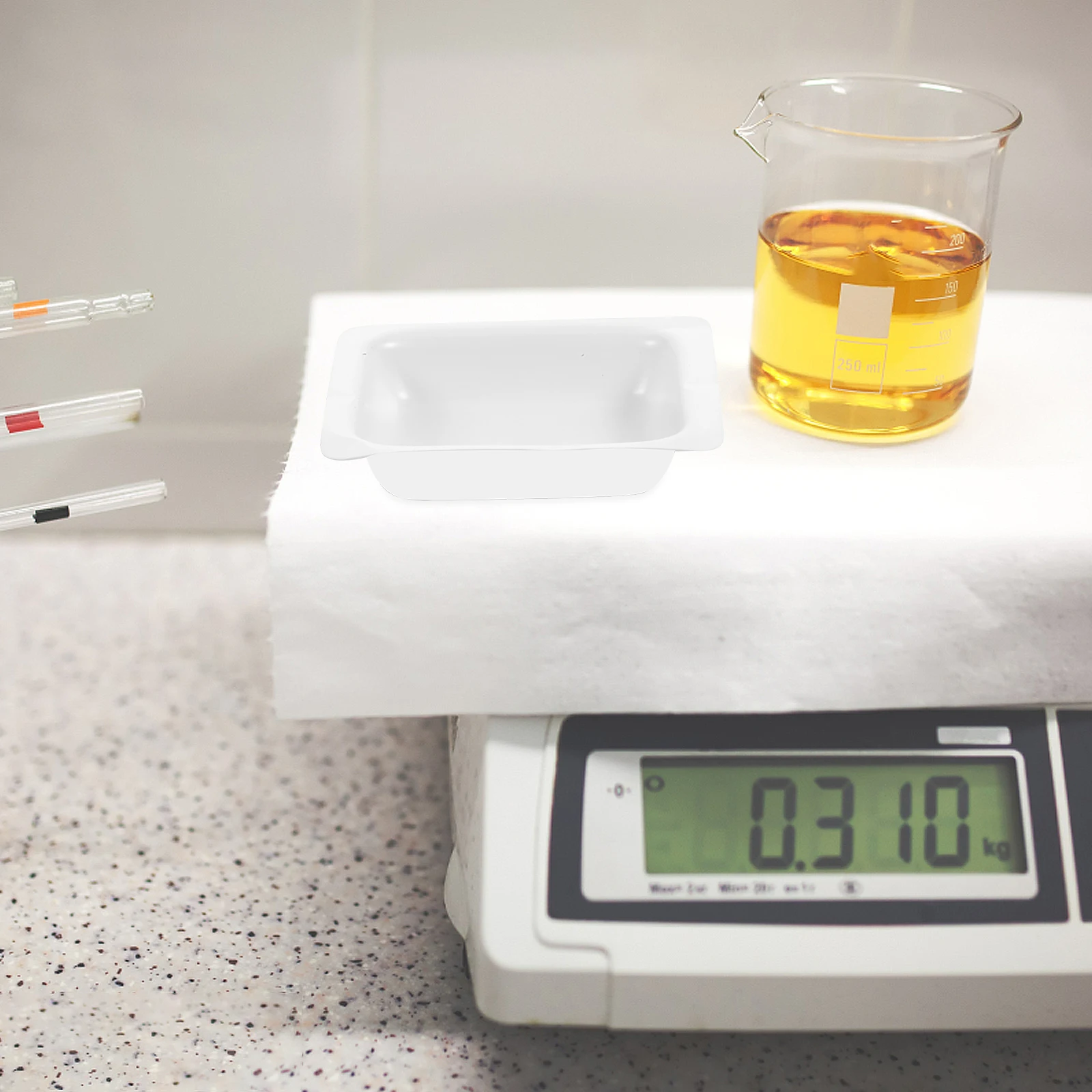 

20 Pcs Weighing Dish Lab Tray 100ml Food Safe Anti Static Non Stick Powder Pans Scales Plastic Container Teaching Equipment