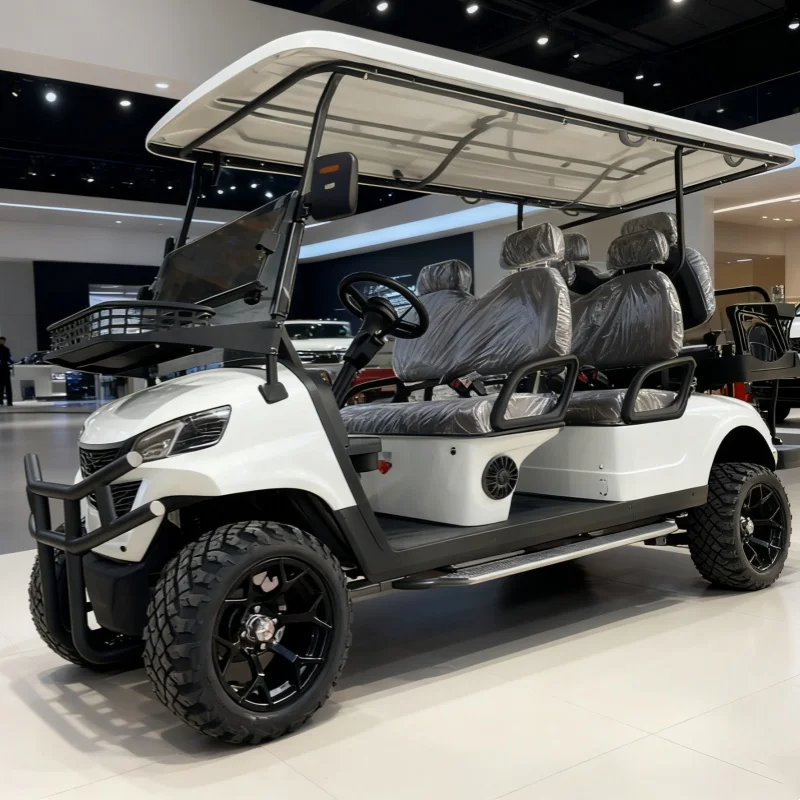 Low Prices Sightseeing Big Wheel Golf Cart High Speed Electric Golf Cart With Touch Screen Multi - Media 14-Inch Off-Road Tires