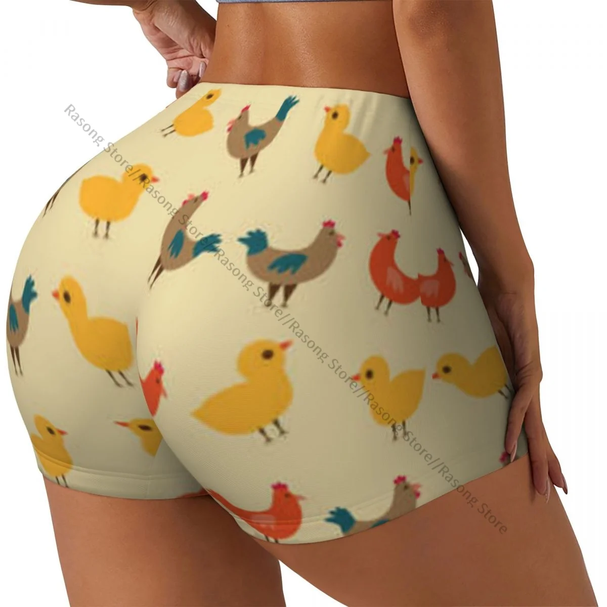 

Сексуальные узкие спортивные шорты на бедрах, красочные домашние женские удобные шорты для фитнеса с птицами для йоги