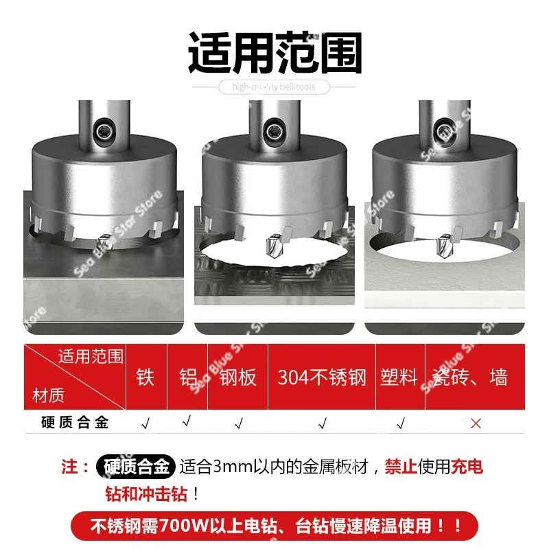 Alloy hole opener Drill bit Stainless steel special punching artifact Metal aluminum alloy iron plate reaming opener