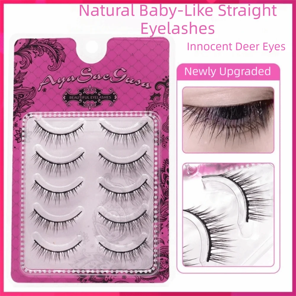 5 Pairs/Box Black Natural False Eyelashes Curvature C Easy To Wear DIY Lashes Extension Lightweight Eye Makeup
