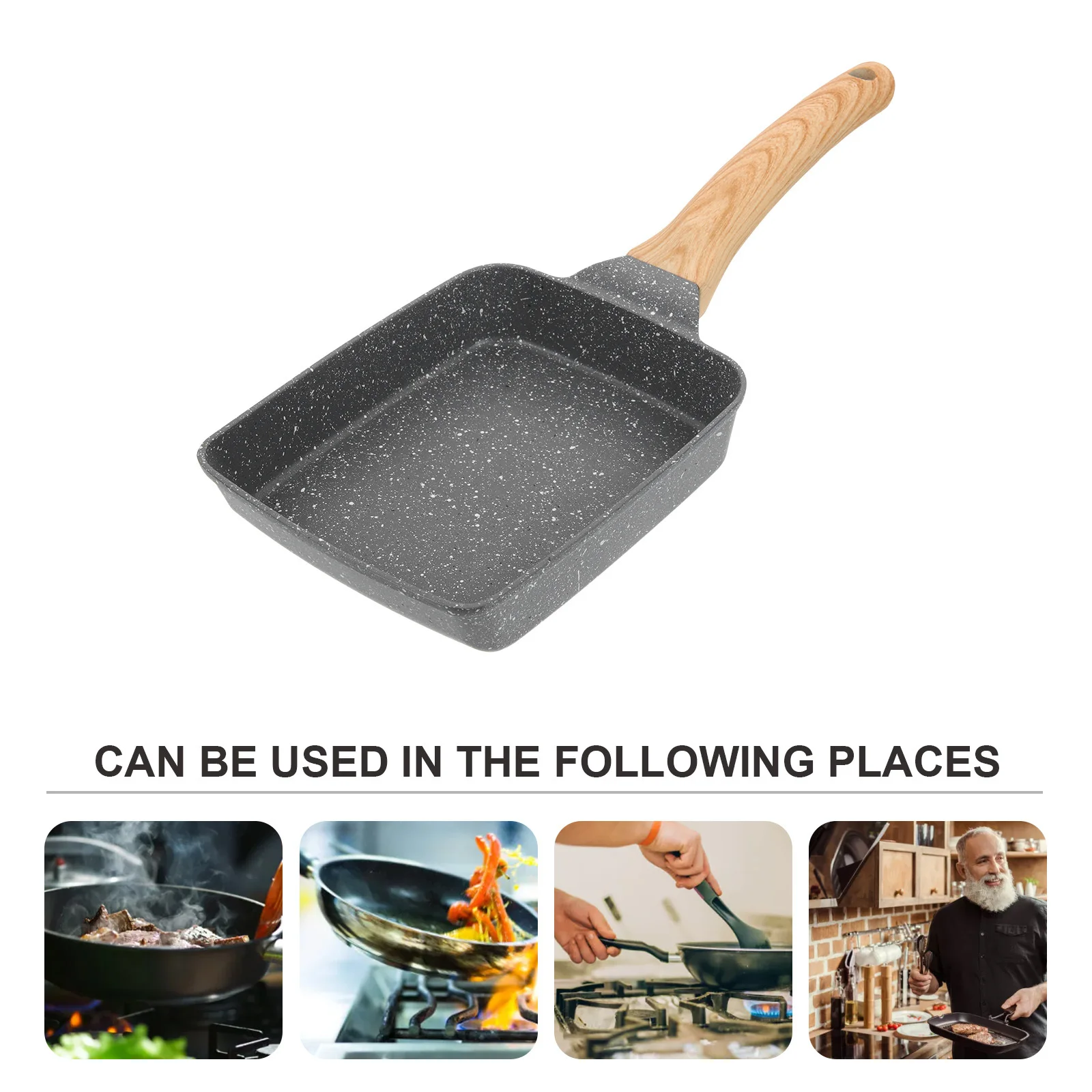 

Non-Stick Frying Pan Aluminum Portable Steak Pan For Breakfast Egg Pancake Outdoor Cooking Lightweight Handle Design