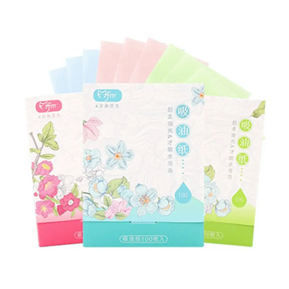 100 قطعة إزالة النفط زيت الوجه نشاف ورقة العناية بالبشرة مكافحة الشحوم زيت الوجه امتصاص ورقة ماكياج أداة الخزامى