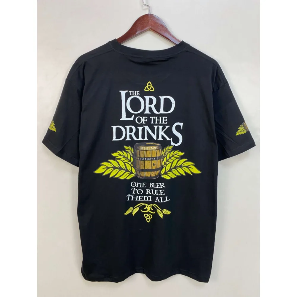 LORD OF DRINKS T-shirt Men Women Rule Them All Beer Tees Oktoberfest Tops O Neck Black White Clothes Vintage Shirt Streetwear