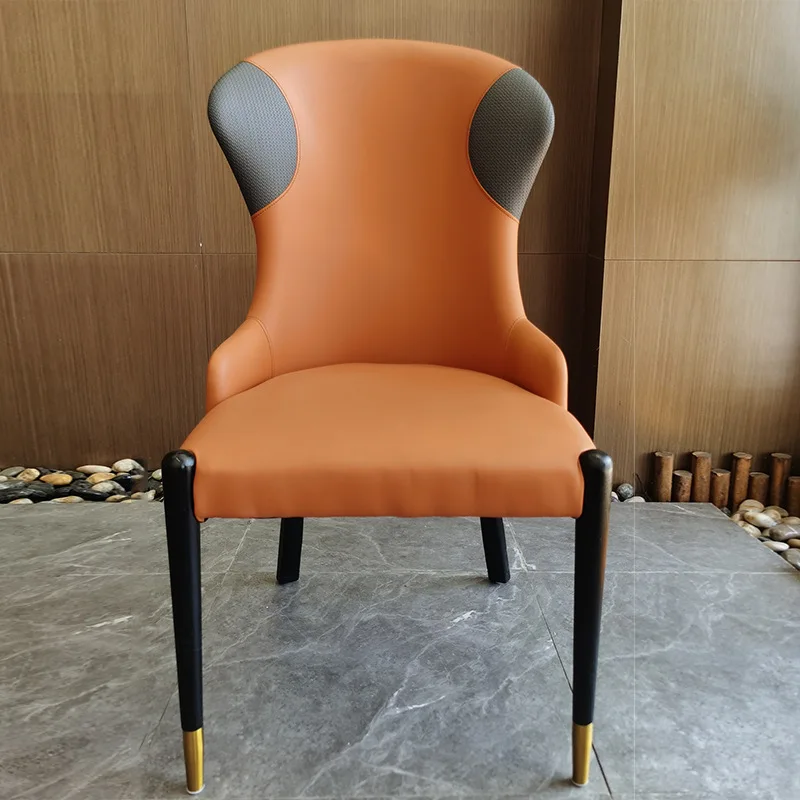 id-Foshan Manufacturer's Wholesale Soft Padded Leather Upholstery Disassembly Modern Simple Design Restaurant Dining Chair Iron-