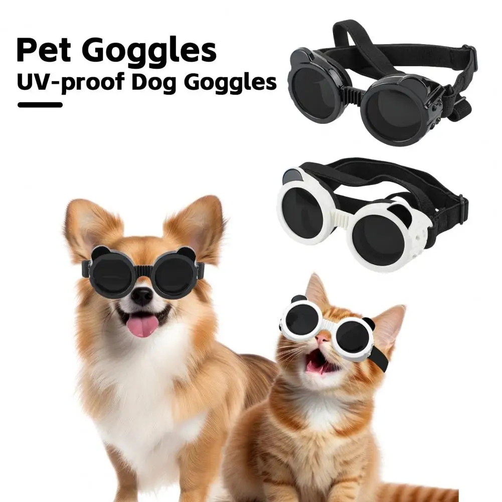 Dog Sunglasses Adjustable Dog Goggles for Small Medium Dogs Uv-proof Windproof Pet Sunglasses with Soft Frame Comfortable Straps