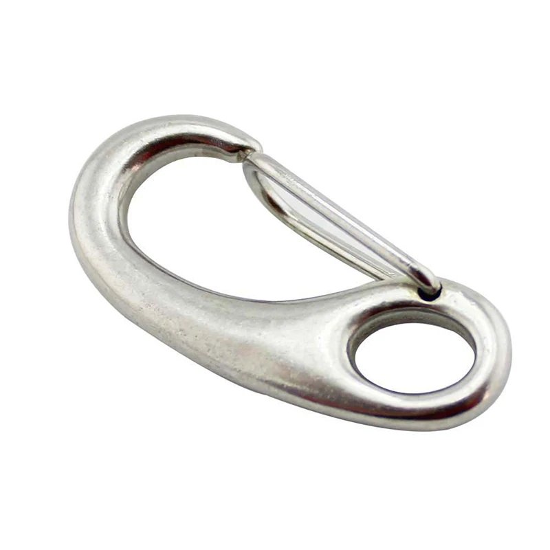 

5PCS Egg Shape Spring Snap Hooks Marine 304 Stainless Steel Multifunctional Hiking Camping Belt Carabiner Quick Release Hook