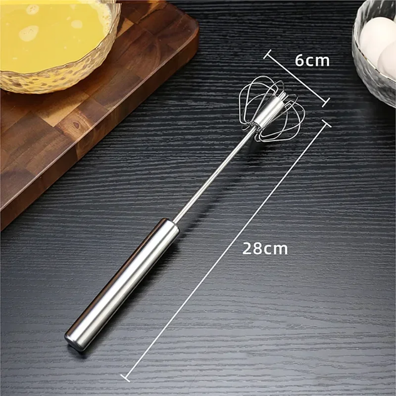 Kitchen Stainless Steel Whisk Hand Pressure Semi-automatic Egg Beater Self Turning Cream Mixer Baking Accessories - Image 6
