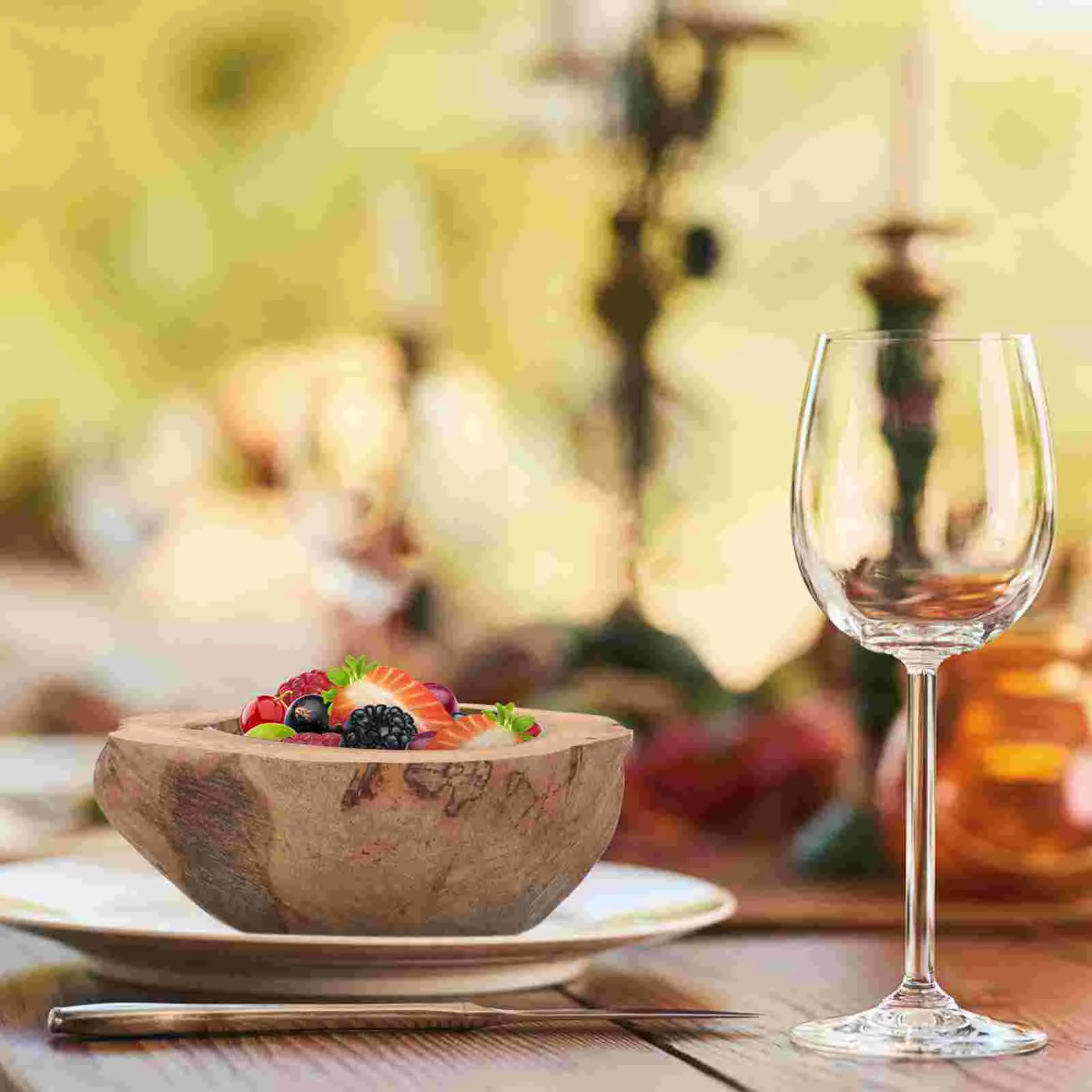 Coco Shell Bowl Natural Coconut Scented Cup Hainan Old Dried Fruit Plate Multi-function Coconuts Round Food Holder