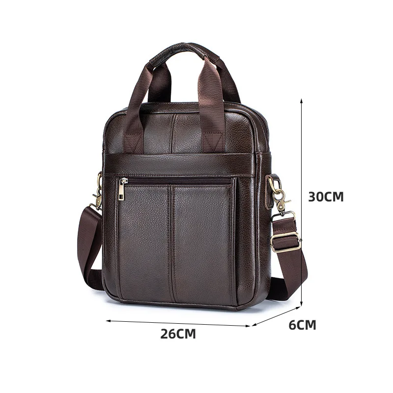 

Men's new fashionable shoulder bag leather cowhide handbag official document handbag business leather crossbody bagshoulder bag