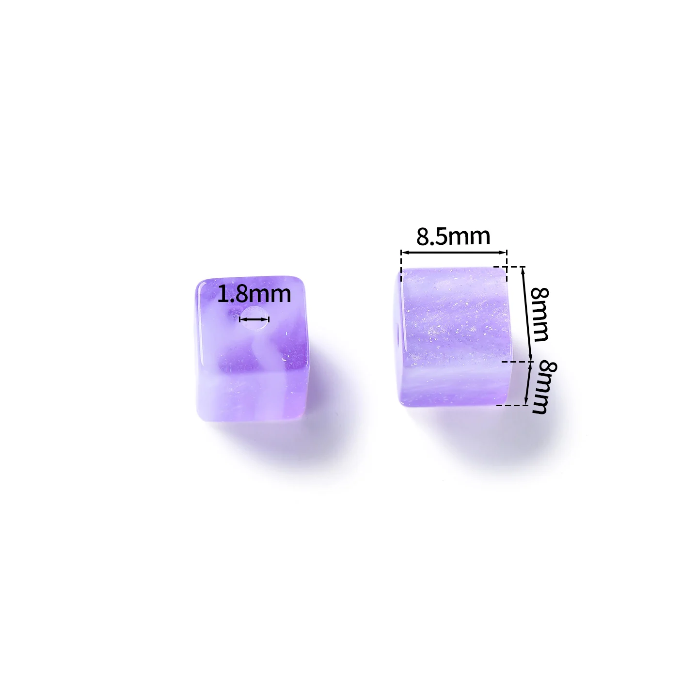 5Pcs 8x8x8.5mm Resin Color Changing Square Beads Loose Spacer Beads ForDIY Handmade Bracelet Necklace Jewelry Making Accessories