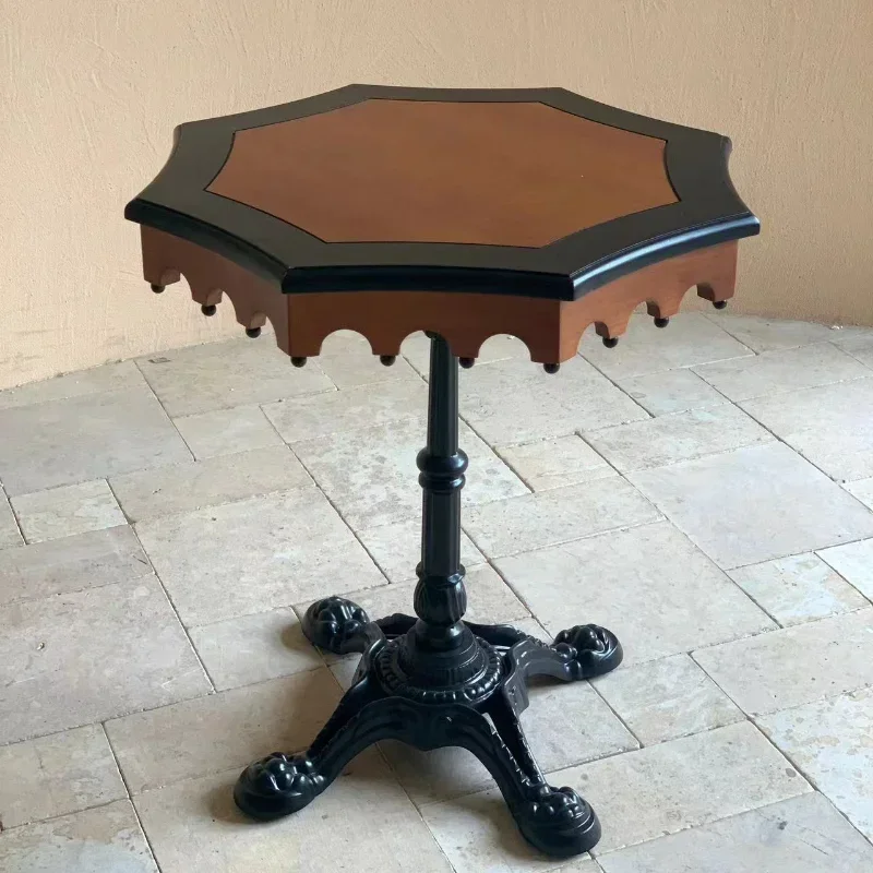 French retro coffee table small apartment balcony living room household solid wood coffee table small creative bedside