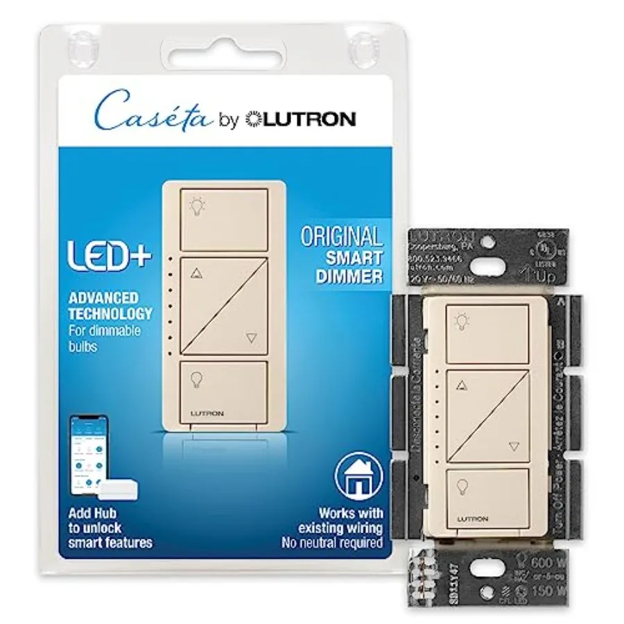 

Caseta Original Switch Required for LED Lights 150 Watt Single-Pole/3-Way No Neutral Required PD-6WCL-LA