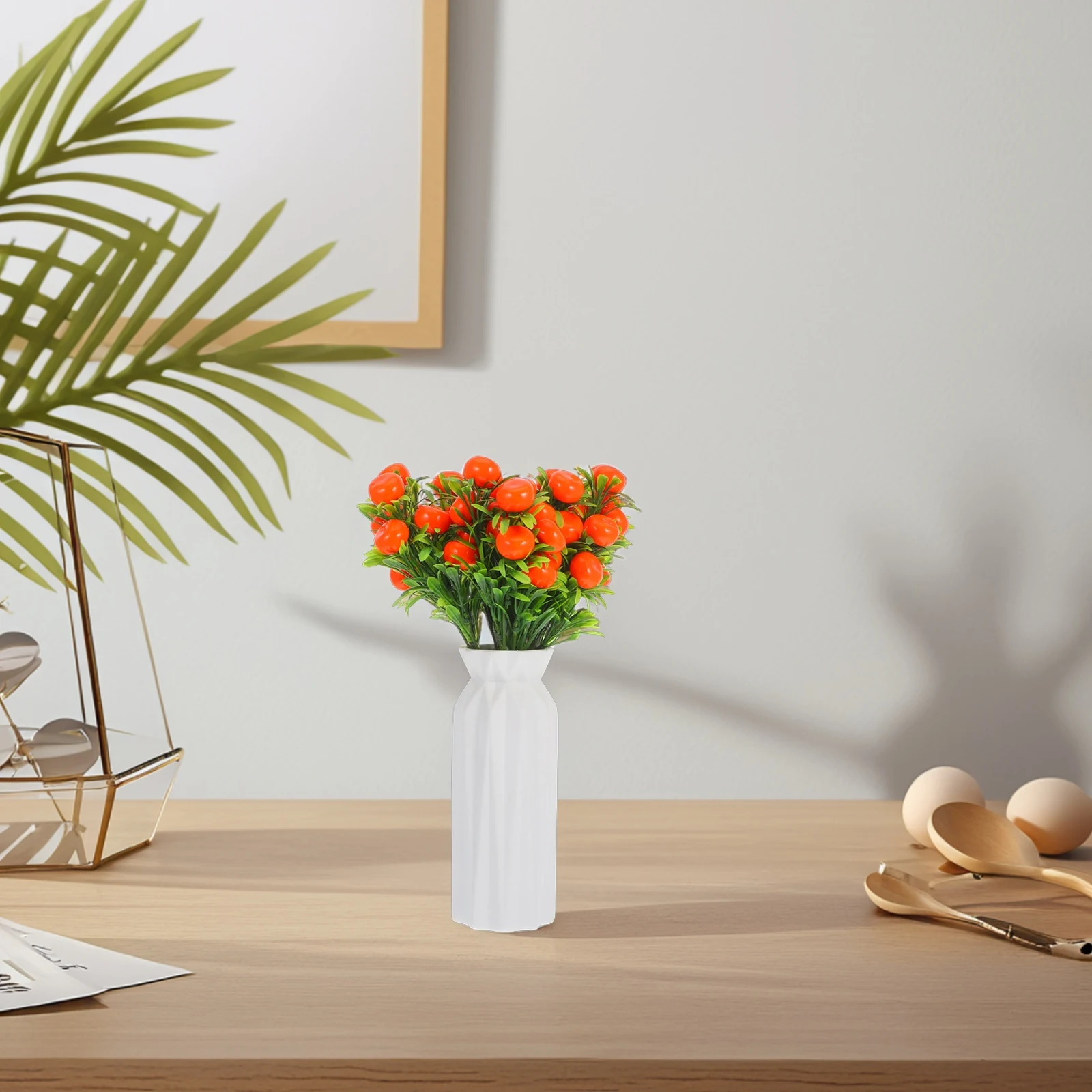 

3Pcs Faux Orange Branches Realistic Orange Stems Decorative Fake Fruit Branches for Vase Bouquet Home Party Table Decorations