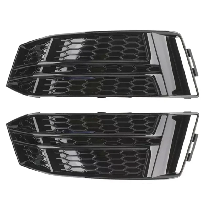 1 Pair Front Fog Light Cover Bumper Grille For  A4 B9 S-LINE 16-18 Car Grill 8W0807681F 8W0807682F Parts Accessories