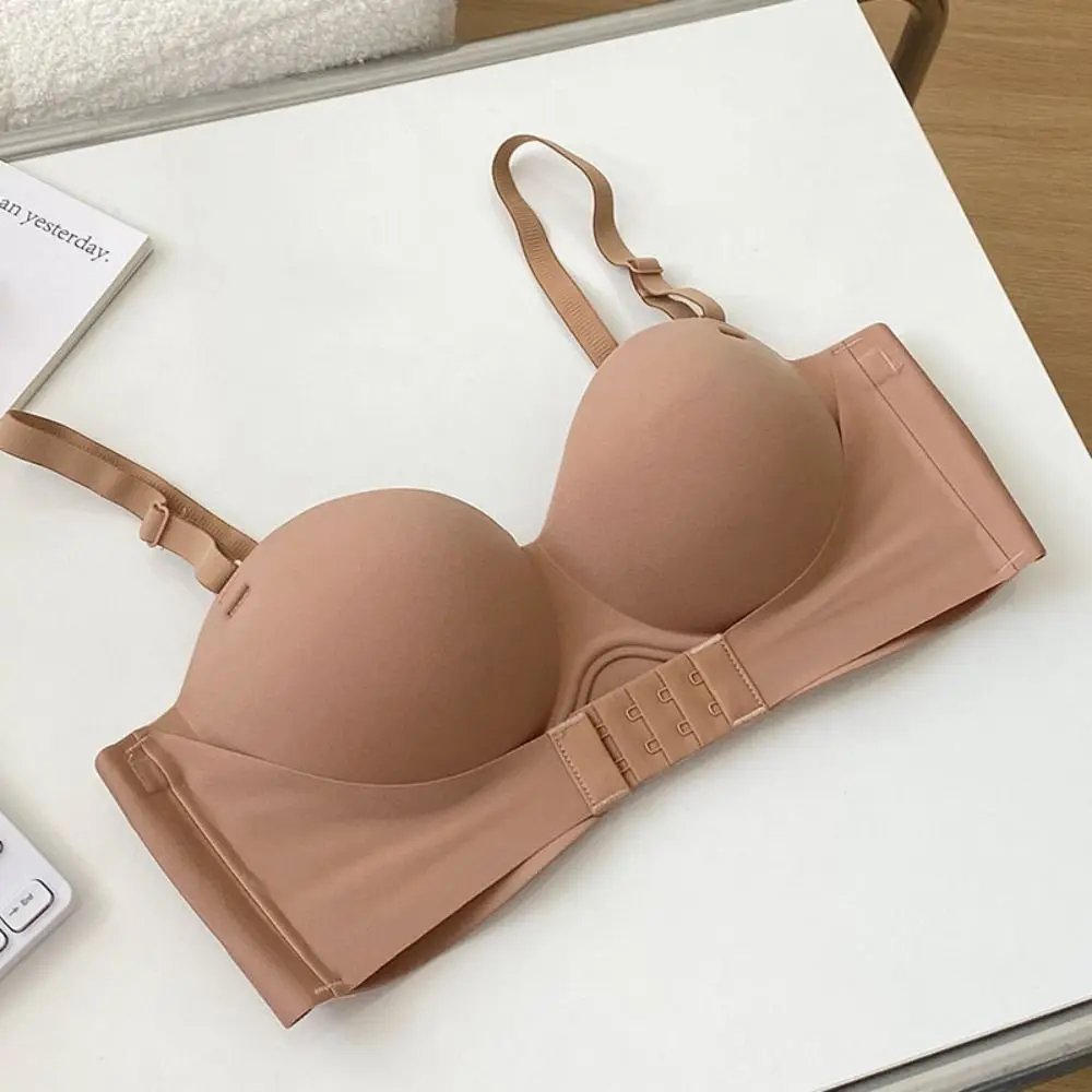 

Soft Front Button Wireless Deep V Bra Shockproof Push Up Underwear for Women Anti-sagging Lingerie Seamless Bra Yoga