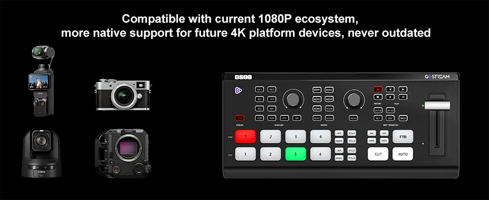 OSEE new Gostream Deck 4K 4ch HDMI + AUX Input Live Video Switcher