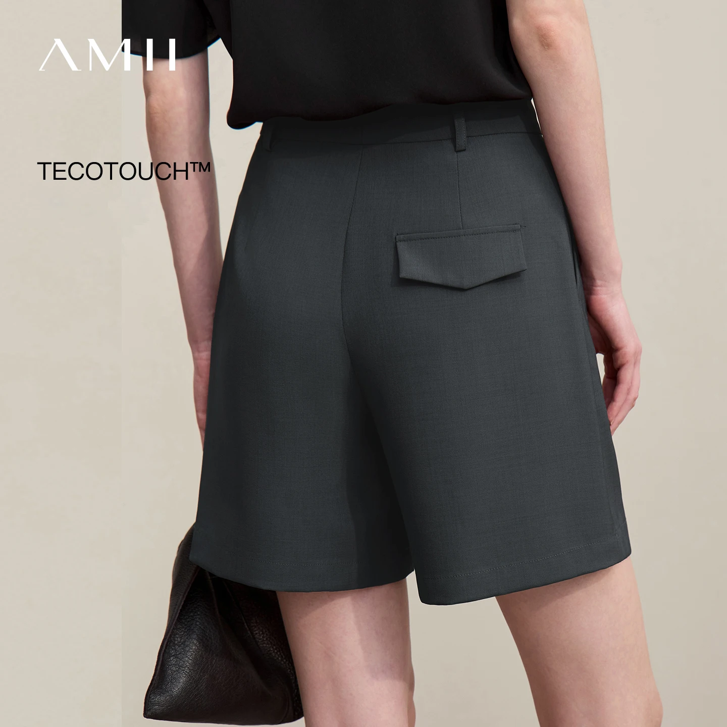 

Amii Women's Wide Leg Shorts 2026 Summer New Office Casual Versatile Straight Pants Solid Simple Loose Woman Clothes 12622094
