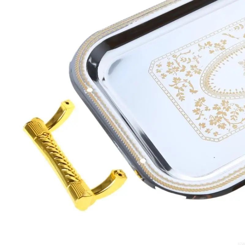97QD Nordic Stainless Steel ที่ให้บริการถาดพร้อมกับ Handles Coffee Bar Plate Plate