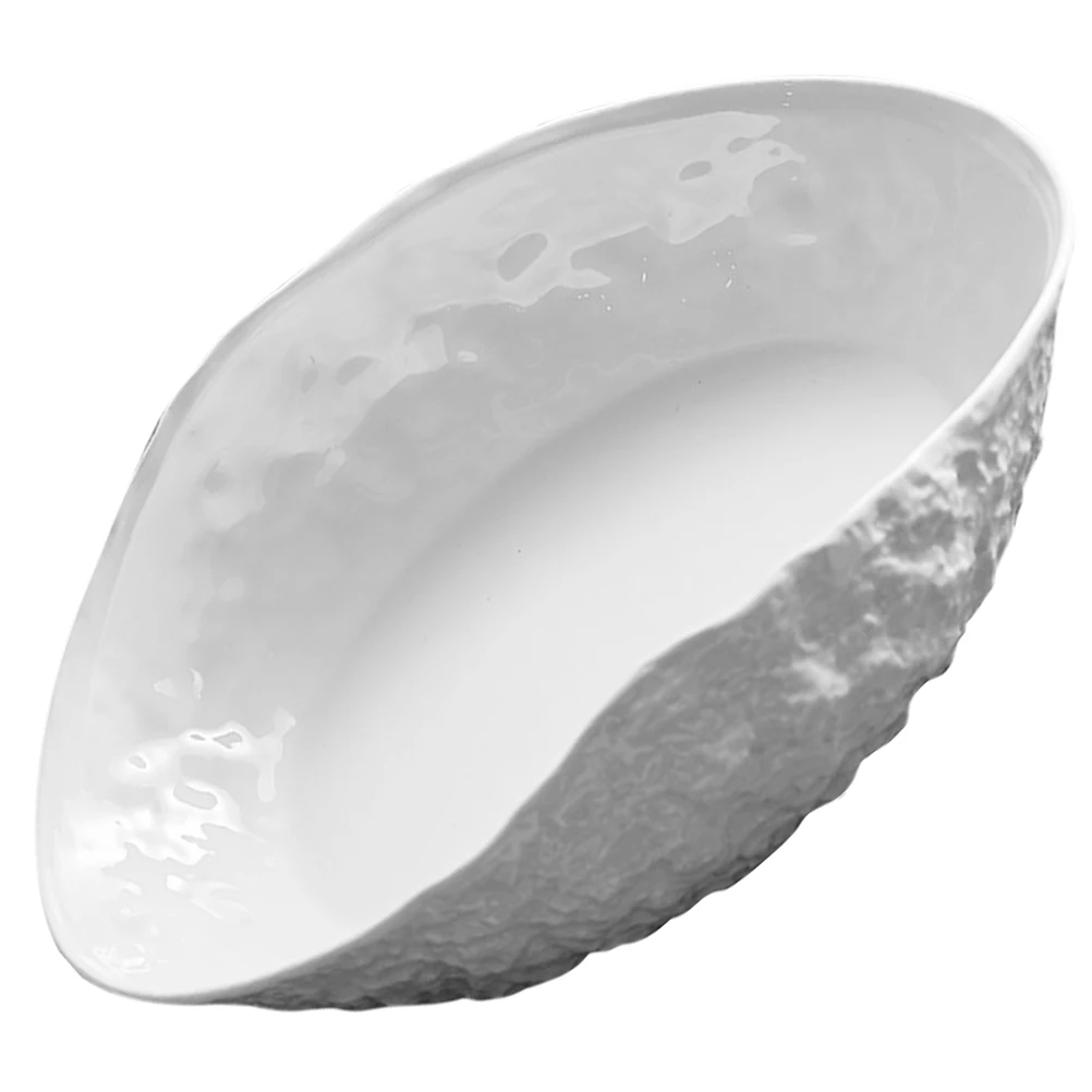 

Керамическая тарелка в форме ракушки для салата, супа, десерта, большая боковая тарелка, идеально подходящая для ежедневного использования, легко перемещаемая