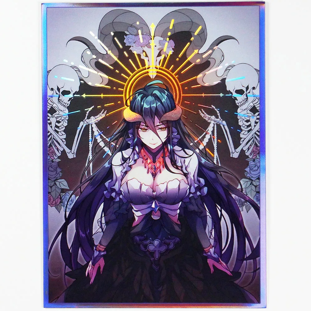 60pcs 67x 92mm (Overlord ) Holographic  Trading Cards for MTG/DTCG/PTCG/PKM Art Anime Printing Card Sleeves Protectors