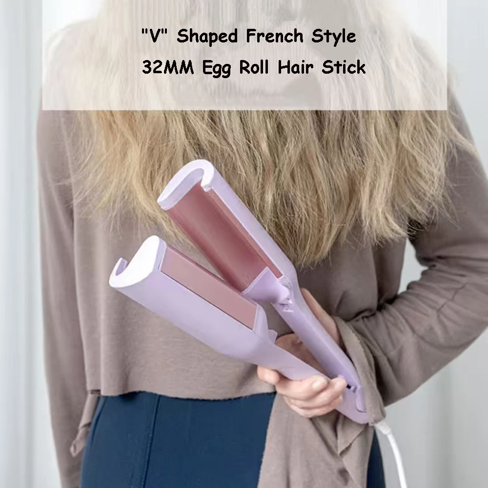 Deep V-Shaped Big Roll Beach Corrugated Wavy Electric Hair Curler Hot Tool Curling Wand Curling Iron Hair Crimper Curl Pliers