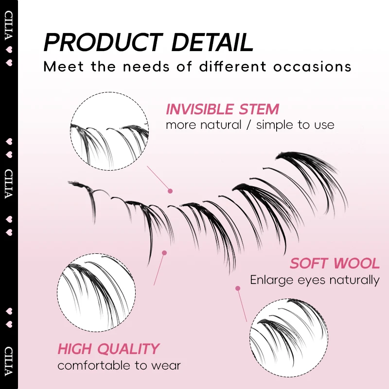 10Pairs Lower Eyelashes Pack Under Eye Lashes Soft Lower Eyelashes 100% Handmade Clear Band Manga Bottom Lashes Makeup Tools