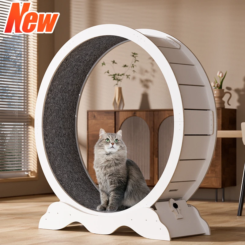 5.0 Cat Treadmill Interactive Customized Solid Wood Et Equipment Silent Exercise Running Wheel for Cat Scratcher