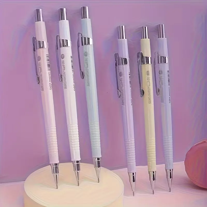 Macaron-Colored Cute Automatic Pencil + 0.5mm Student Drawing and Writing Pencil with Break-Resistant Lead and Retractable Mechanism