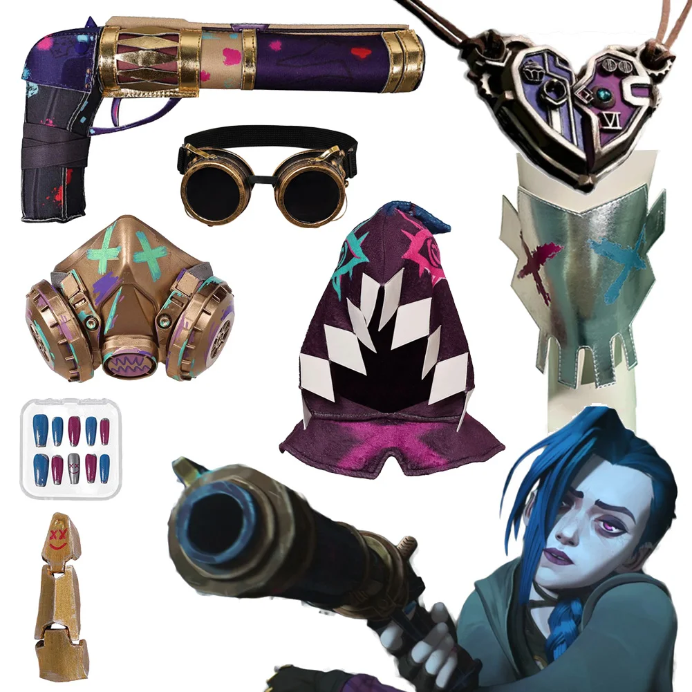 Fancy Arcane Jinx Weapon Pistol For Women 2024 Game LoL TV 2 Cosplay Costume Accessories Adult Woman Hand Props Decor Gifts