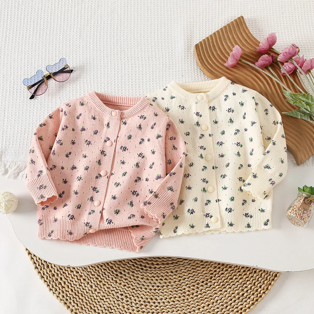 

Girls Sweaters Woolen Jersey Clothing Spring Autumn 2025 Children Knitted Coats For Baby Tops Outerwear Kids Cute Outfits 4 5 6Y