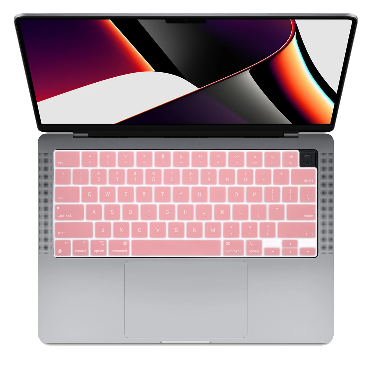 Cubierta de teclado para MacBook Pro 14 A2442 / MacBook Pro 16 A2485 2021 con Chip M1, Protector de teclado de silicona de Color en inglés