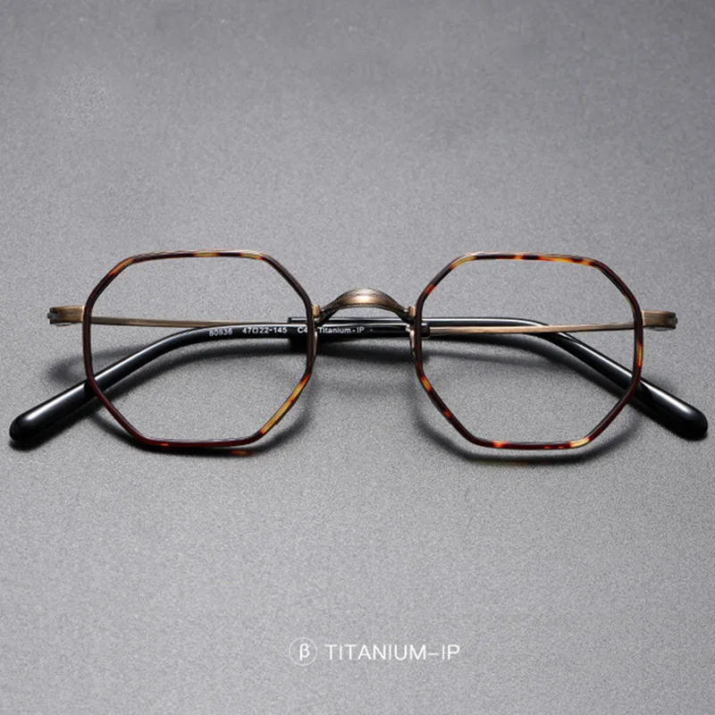 Small Face Retro Tortoise Pure Titanium Glasses Frame With Optical Lens Anti Blue Light Reading Glasses Unisex 2022 Luxury Brand