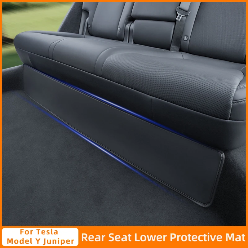 For Tesla Model Y Juniper 2021-2025 Rear Seat Lower Protective Mat Interior Suede Protective Pad Accessories