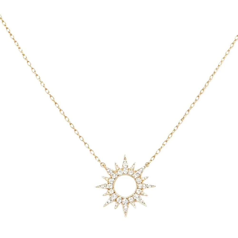 Leichte, luxuriöse Halskette mit Sonnen- und Sternmotiven für Damen, exquisite Schlüsselbeinkette für den täglichen Gebrauch, modischer Schmuck, Schmuckgeschenk. – Detail 7