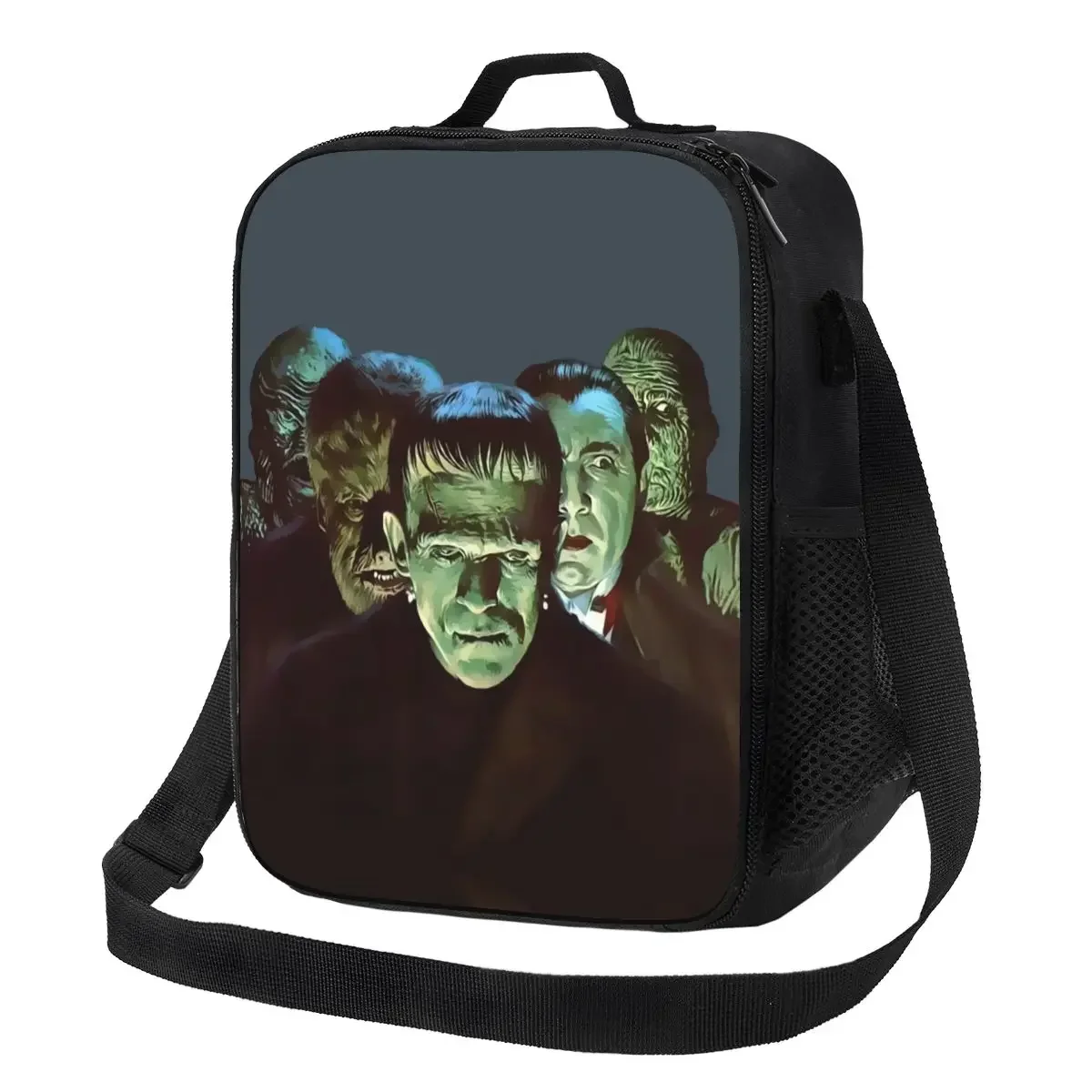 Gang Of Monsters Insulated Lunch Bag for Women Bride of Frankenstein Horror Film Thermal Cooler Lunch Tote Beach Camping Travel