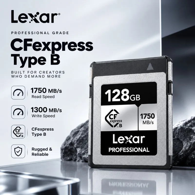 Lexar CFexpress Type B Memory Card 512GB Read 1750MB/s 128GB 256GB Storage Card CF express Type B Card For Mirrorless Camera