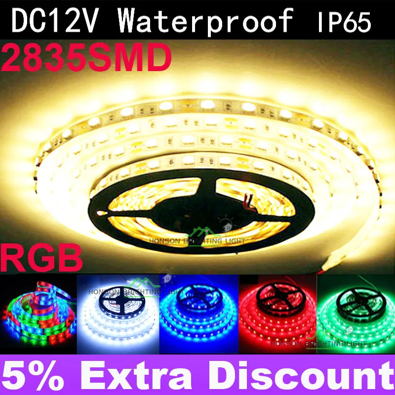 DC 12V 5M LED Strip Light Tape Flexible Diode Ribbon SMD 2835 RGB 24Key adapter Power Remote Waterproof Lighting 1M 2M 3M Decora