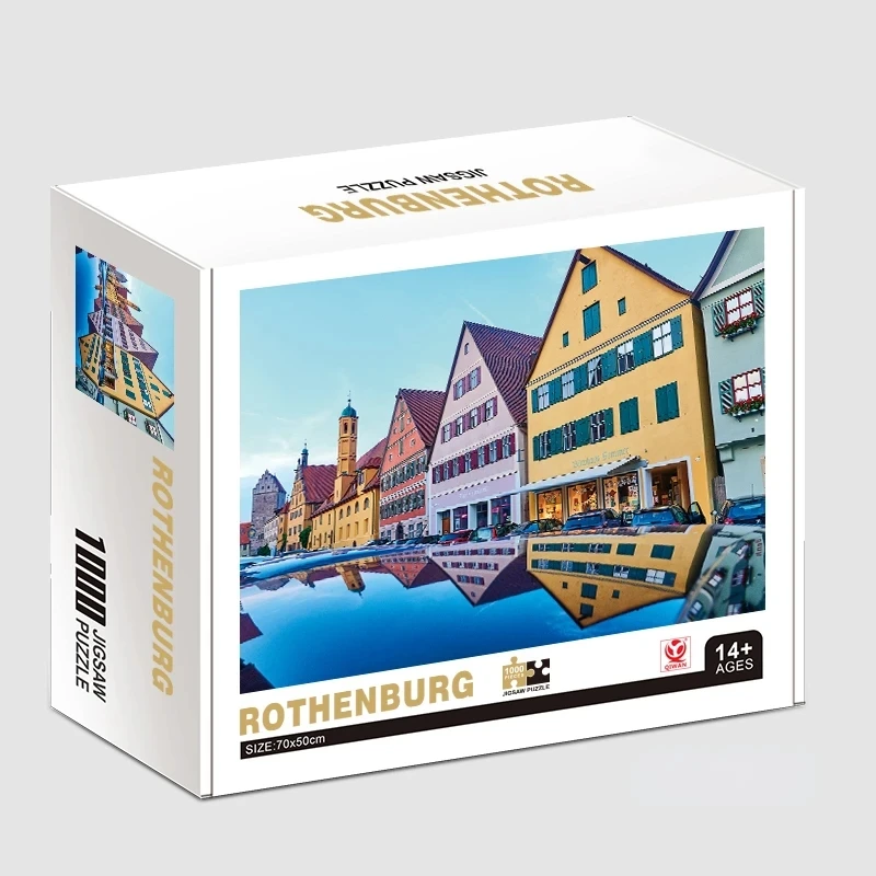 

70*50cm Adult Puzzle 1000 Pieces Paper Jigsaw Puzzles The Rothenburg Famous Painting Series Learning Education Craft Toys Gifts