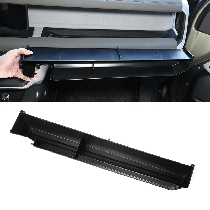 

Front passenger dashboard layered storage box suitable For Land Rover Defender 20-22 ABS 1-piece set